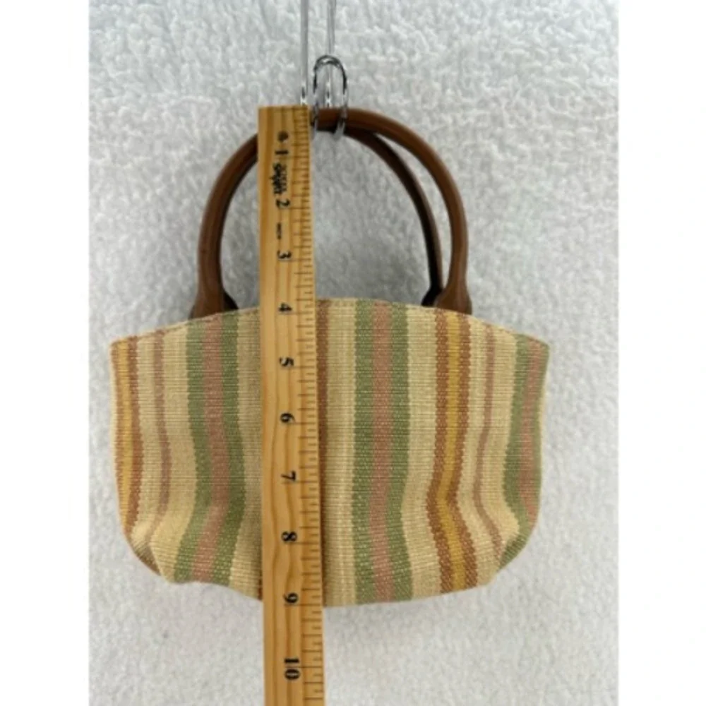 Fossil Satchel Bag Womens Small Multicolor Striped Woven Good Crossbody Strap